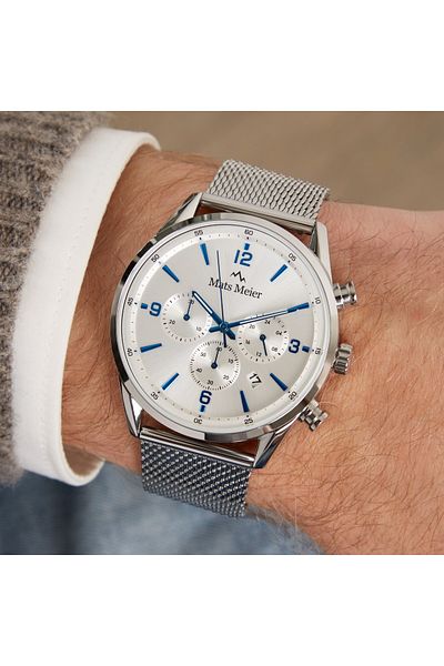 Mats Meier Grand Cornier Chronograph Men's Watch Silver Colored Mm00135