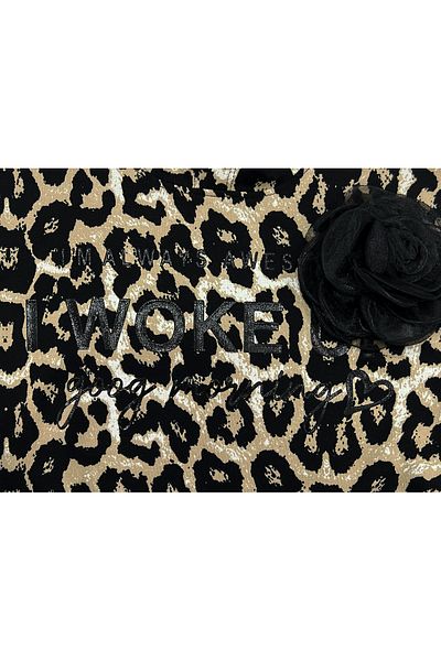 Little Star Girl's Leopard Tracksuit Set with Flower Accessories
