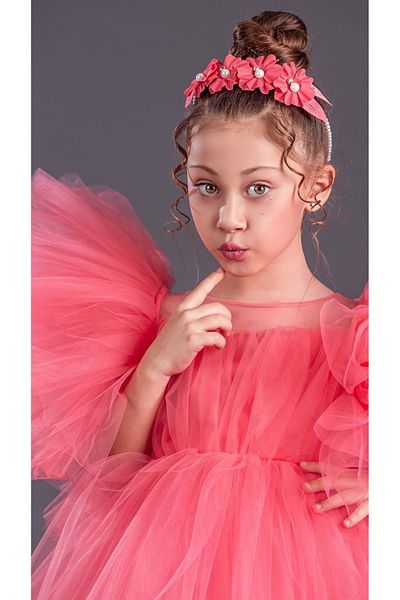Mnk Baby&Kids Fustă Tutu Mâneci umflate Rochie de seară pentru fete încoronate Comotini MNK0582 FLORE de RODIA