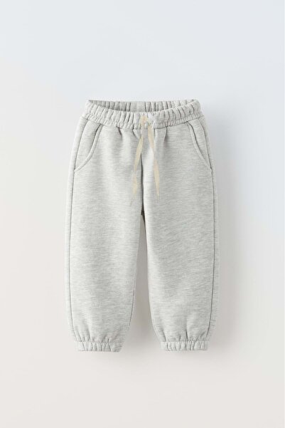 Mnk Baby&Kids Pamuklu Jogger Şardonlu 3 iplik Eşofman Alt MNK0645 GRİ