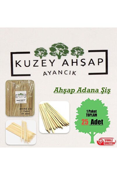 Kuzey Ahşap Ayancık 25’li Adana Çöp Şiş - 25 CM