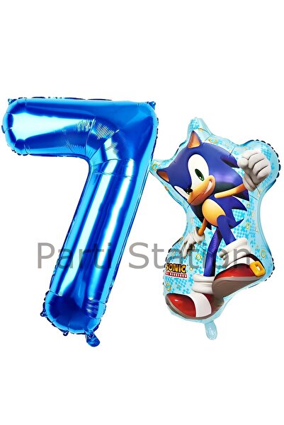 Parti Station مجموعة بالونات عيد الميلاد من Fox Sonic والأرقام باللون الأزرق الداكن، مجموعة بالونات عيد الميلاد من Fox Sonic