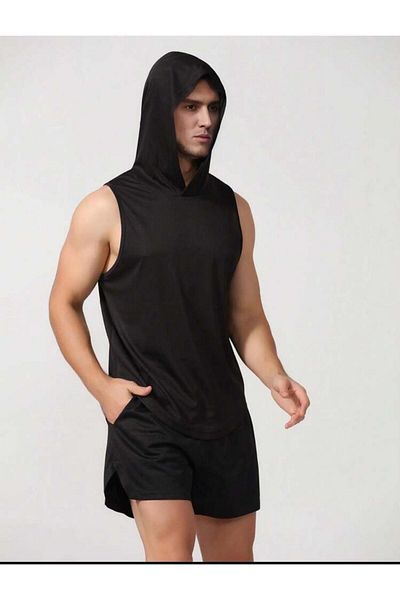 warn Black Sleeveless Hooded Athlete Tshirt