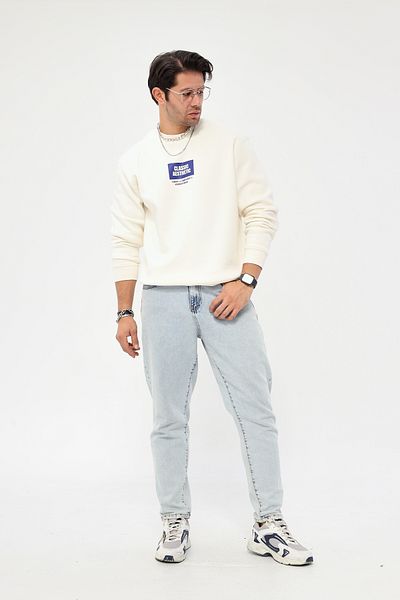 The Champ Clothing Φούτερ με λαιμόκοψη Fleece Classic Athletic Text με στάμπα λευκό oversize φούτερ