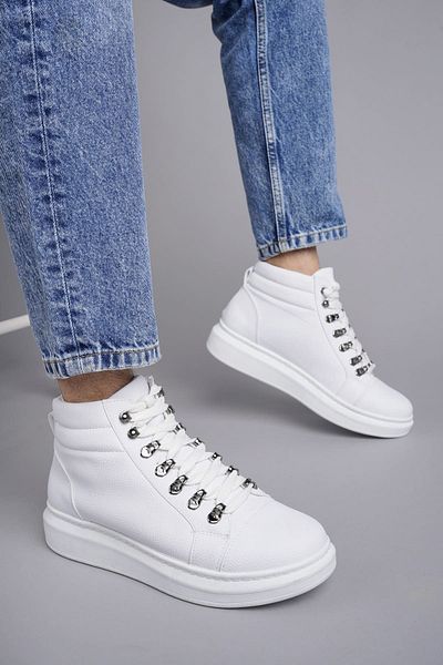 BZ Moda B206 Ottawa - Ανδρικά αθλητικά μποτάκια casual, κορδόνια και λευκά