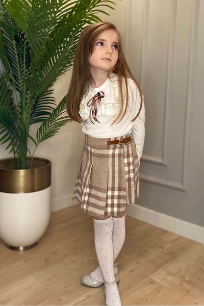 Mnk Baby&Kids Shorts Skirt Girls Suit MNK0561 BEIGE