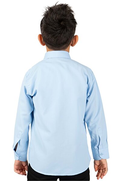 Mnk Baby&Kids Düz Renk Erkek Çocuk Gömlek MNK0575 MAVİ