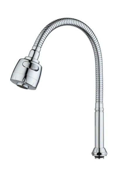 ByKax Colorful Silicone Rotating Head 2 Function Spiral Tap Head - Chrome