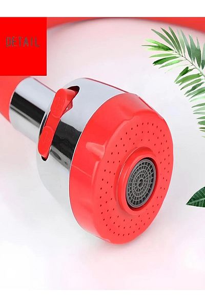 ByKax Colorful Silicone Rotating Head 2 Function Spiral Tap Head - Red