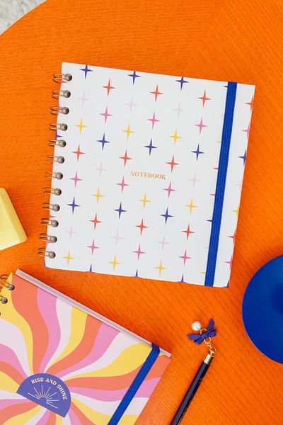 Matt Notebook 15X15 cm Square Set of 2 Spiral Weekly Agenda and Notebook for 2025 Year