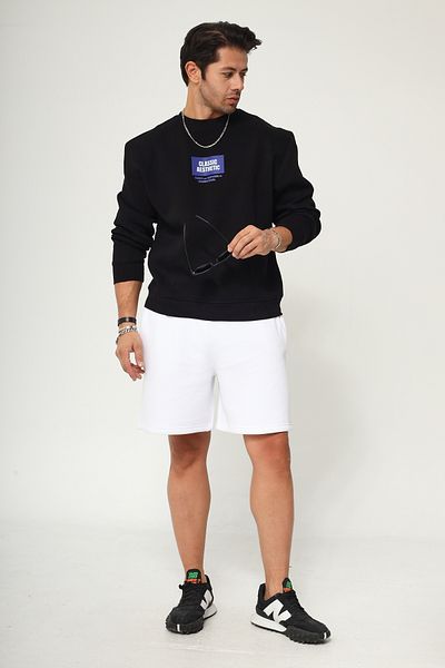 The Champ Clothing Φούτερ με λαιμόκοψη Fleece Classic Athletic Text με εμπριμέ μαύρο oversize φούτερ