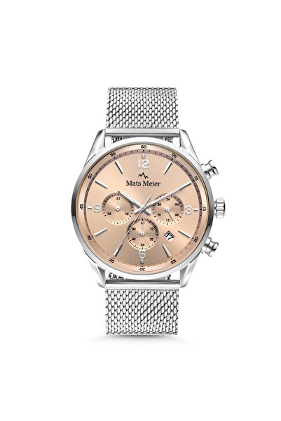 Mats Meier Grand Cornier Chronograph Men's Watch Silver Colored with Taupe MM...