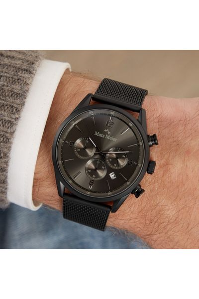 Mats Meier Grand Cornier Chronograph Men's Watch Matte Black Colored Mm00137