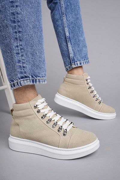 BZ Moda B206 Ottawa Lace-Up Suede Ανδρικές καθημερινές αθλητικές μπότες BT Cream