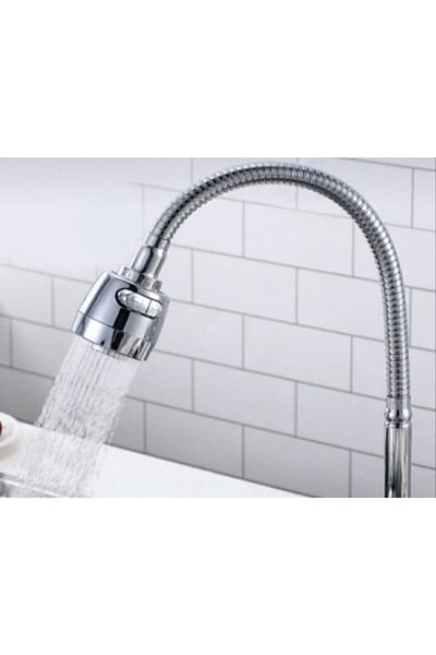 ByKax Colorful Silicone Rotating Head 2 Function Spiral Tap Head - Chrome