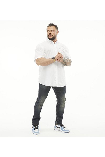 Big Sam Oversize Cotton Short Sleeve Summer Shirt Big Sam 5056