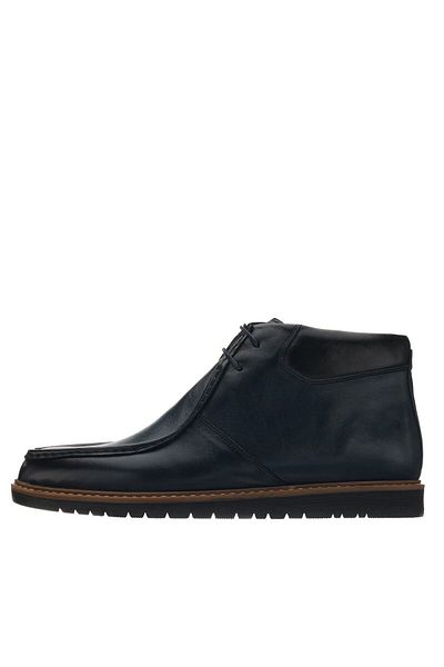 İriadam 45 - 46 - 47 - 48 -49 - 50 Zu0106 Navy Blue Leather Large Size Calf Leather Comfortable Wide Fit Men