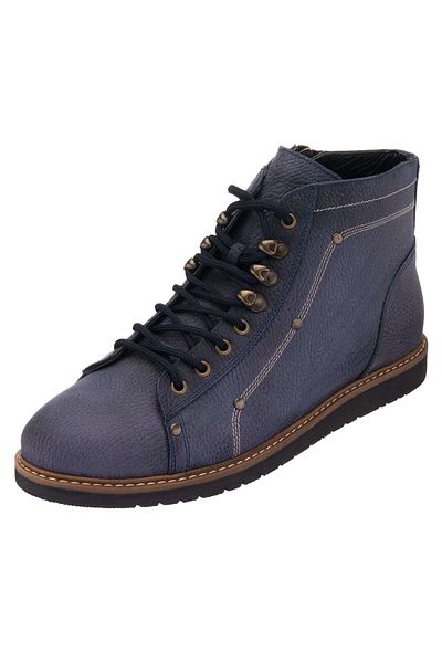 İriadam 45 - 46 - 47 - 48 - 49 - 50 Ern0126 Navy Blue Crazy Oiled Thermo Sole Large Size Calf Leather Comfortable