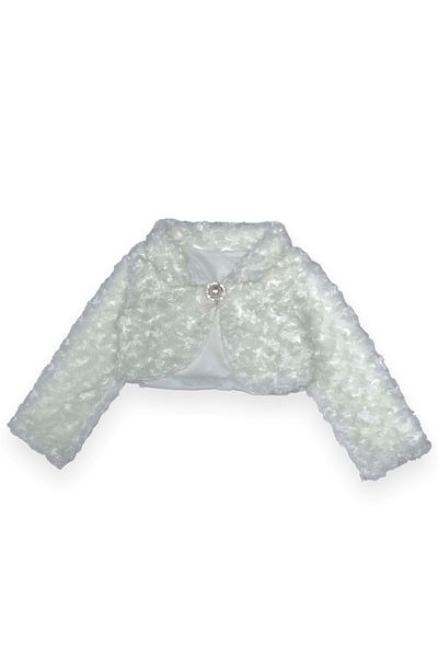 Mnk Baby&Kids Ecru Girl's Plush Boleros - Long Sleeve, Winter Mnk0533