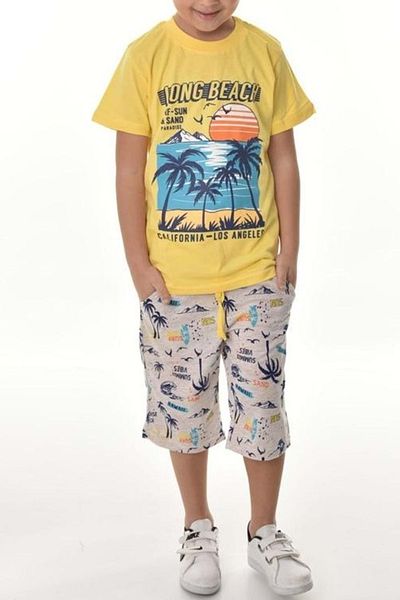 Mnk Baby&Kids Boy's Yellow Shorts Set - Long Beach Mnk0497