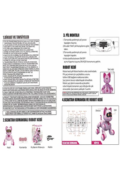 scntoys Uzaktan Kumandalı Şarjlı Akıllı Kedi Interaktif Eğitici Ve Eğlendirici Robot Oyuncak Kumandalı Kedi