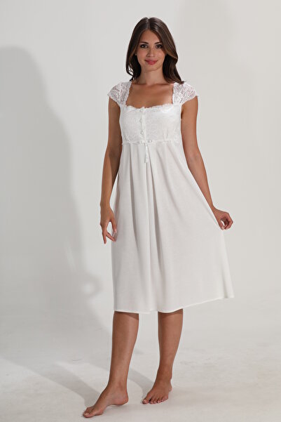 LORIAN'S 2094 Ecru Strappy Maternity and Maternity Pajamas Single Nightgown