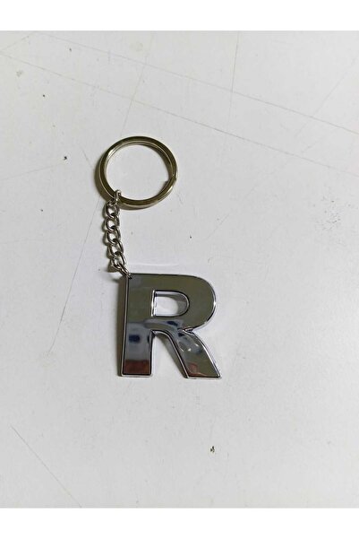 Albayrak R-Letter Plastic Chrome Plated Plastic Bag Ornament Keychain for Bureau Home Office Gift
