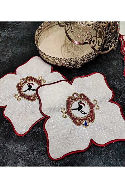 Çt Çeyizci Tekstil Sunumluk Peçete, Kokteyl Peçetesi, Kahve Yanı Sunumluk, Bardak Altlığı 6 Adet Sunum Peçetesi