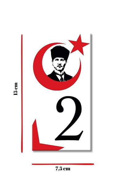 MODA CERO Turkish Flag and Atatürk_Ceramic Door Number No:2
