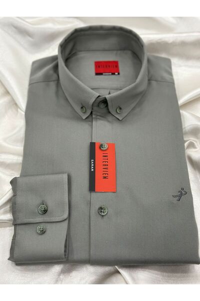 Sarar İNTERVİEW % 100 MODAL YUMUŞAK KUMAŞ SLİM FİT HAKİ GÖMLEK