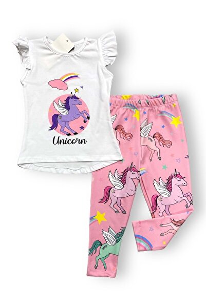 Mnk Baby&Kids Set colanți cu mâneci cu volane pentru fete Mnk0528 ROZ