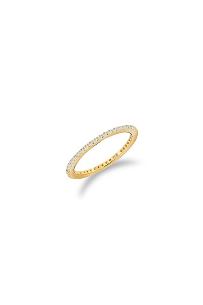 Spossy Silver Jewelry İnce Sıralı Taş Yüzük