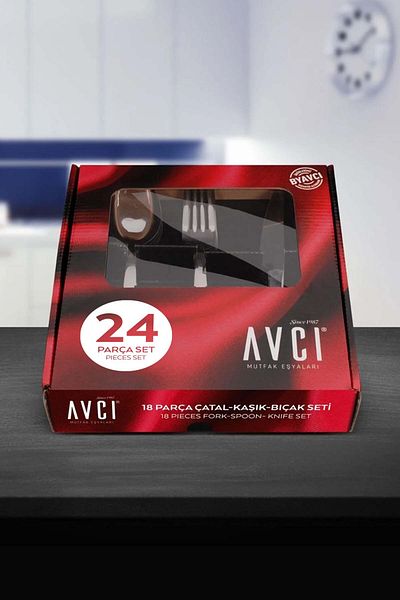 Avcı Yakamoz 24 Piece Fork Spoon Knife Set