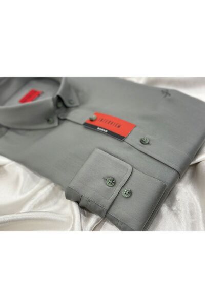 Sarar İNTERVİEW % 100 MODAL YUMUŞAK KUMAŞ SLİM FİT HAKİ GÖMLEK