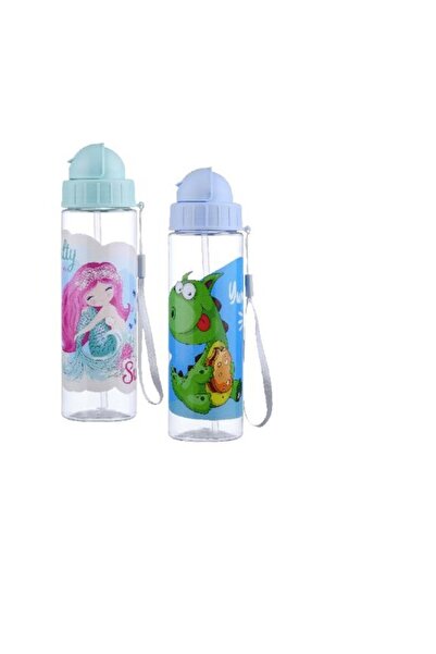 Marsilyan Water Bottle with Lid - Water Bottle with Straw 500 ml İeg-U87I5869