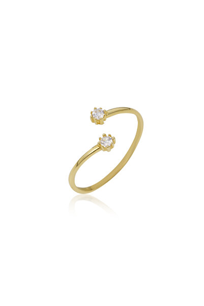 Altınkesesi 14 Ayar Altın İki Taş Yüzük