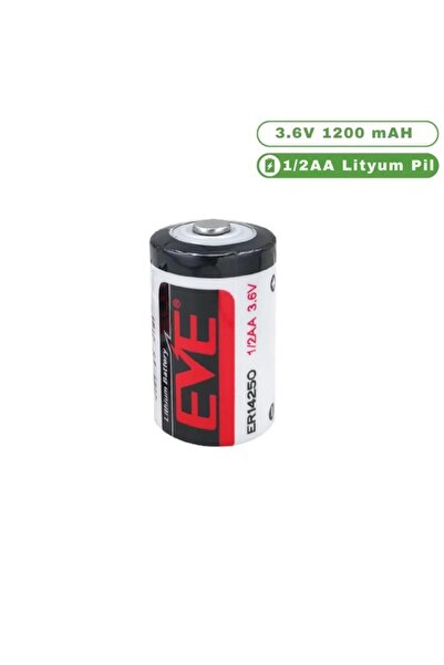 Eve ER14250 3.6V 1200mAh 1/2 AA Lityum Kısa Pil