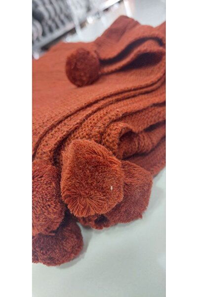 BALADI HOME Copy - Pompom Knitwear Tv-Knee Blanket 130 X 170 cm You Can Use for Shawl and Sofa
