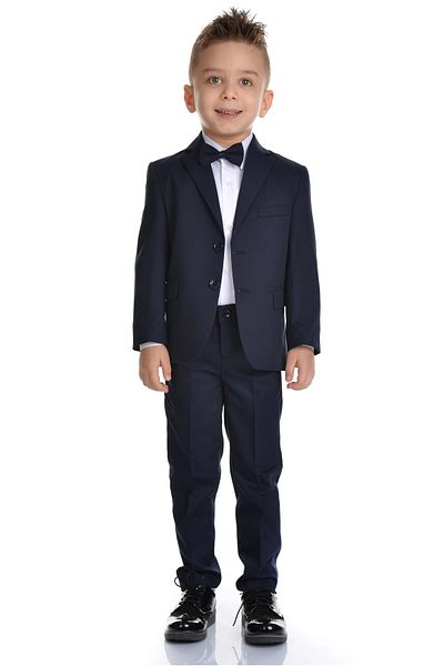 Mnk Bow Tie Jacket Boy's Groom Suit 0282 Navy Blue