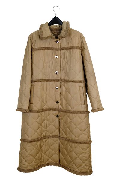 Berin Women's Large Size Interlayer Plush Coat 5930 Camel