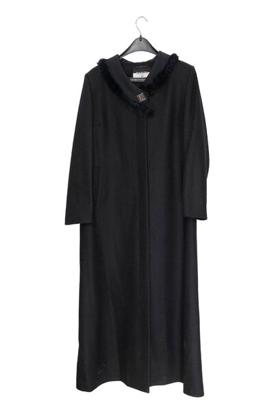 Berin Battal Beden Yakası Kürklü Yün Manto 7468 Buklet