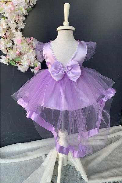 Mnk Baby&Kids Sequin Sequined Bow Satin Baby Girl Mevlütluk Dress Pnpn176 Purple
