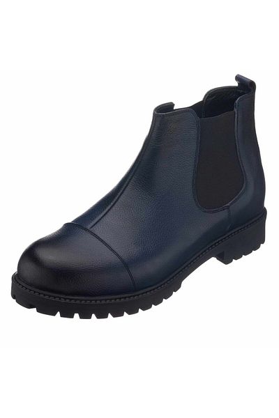 İriadam Navy Blue Gg1284 Men's Boots - Large Size, Cowhide, Comfortable Wide Fit