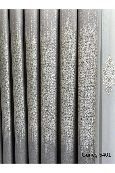 NİVEMESHOME SUN FT632121 GRAY V-5401 1/3 BLANK PLEATED PHONE CURTAIN APM