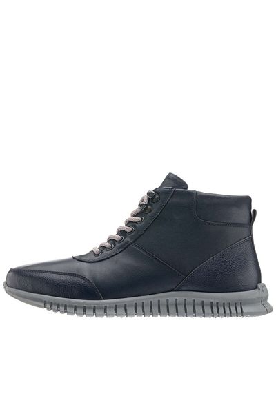 İriadam 45 - 46 - 47 - 48 -49 - 50 Ag7044 Navy Blue Large Size Calf Leather Comfortable Wide Fit Men's Boots