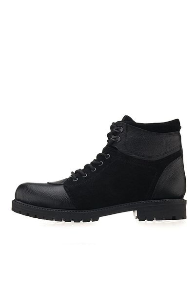 İriadam 45 - 46 - 47 - 48 -49 - 50 Yn2022-1 Black Garnished Large Size Calf Leather Comfortable Wide Fit Men