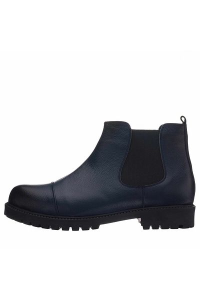 İriadam Navy Blue Gg1284 Men's Boots - Large Size, Cowhide, Comfortable Wide Fit