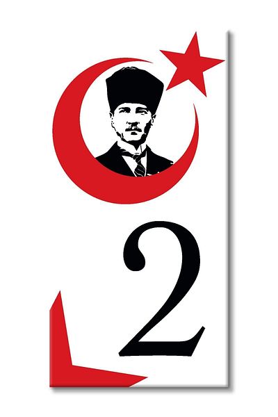 MODA CERO Turkish Flag and Atatürk_Ceramic Door Number No:2