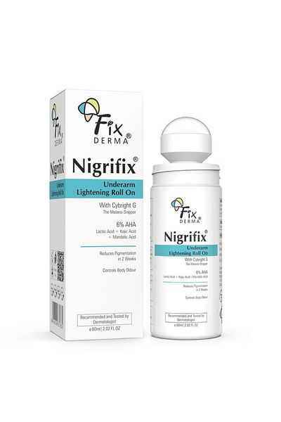 FixDerma Nigrifix Underarm Lightening Roll-on |AHA, Lactic Acid | Sensitive Skin - 60ml