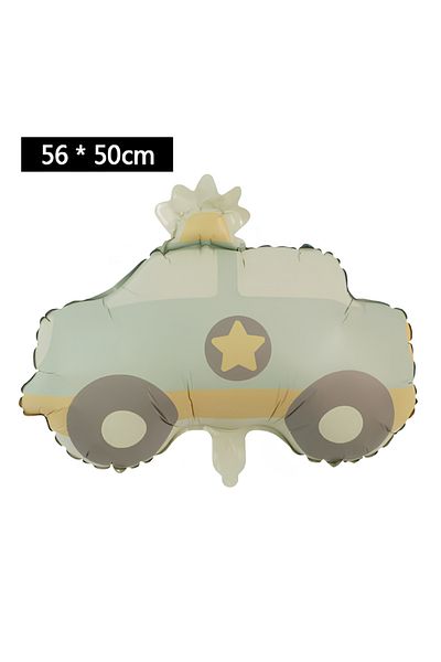 Parti Station Retro Teddy Bear Police Car Rainbow Aircraft Concept 6 Years Old Balloon Set Retro Concept Birthday Balloon Set